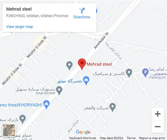 لوکیشن فولاد مهراد در گوگل مپ